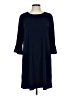 BCBGeneration Solid Blue Casual Dress Size L - photo 1