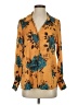 Zara Floral Gold Long Sleeve Blouse Size XS - photo 1