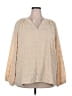 Unbranded 100% Polyester Tan Long Sleeve Blouse Size 5X - photo 1