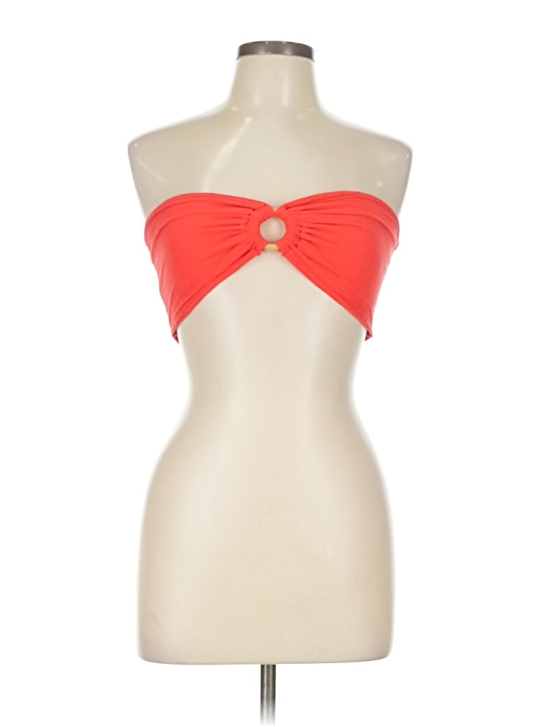 Pre-owned Blanco By Nature Sleeveless Top Orange Strapless Neckline Tops