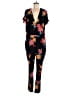 Just Fab Floral Black Jumpsuit Size XL - photo 1