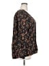 Something Navy 100% Viscose Floral Black Long Sleeve Blouse Size XXL - photo 4