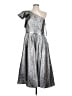 Mac Duggal 100% Polyester Metallic Silver Cocktail Dress Size 12 - photo 1