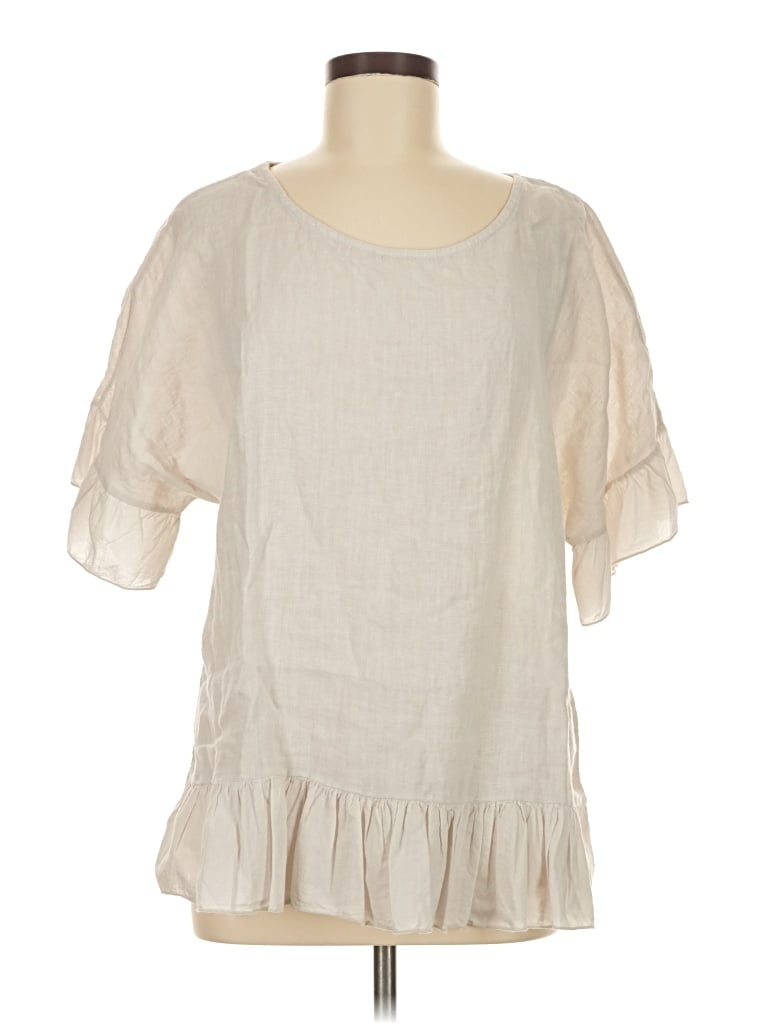 Pre-owned Terzo Millenio Short Sleeve Blouse In White