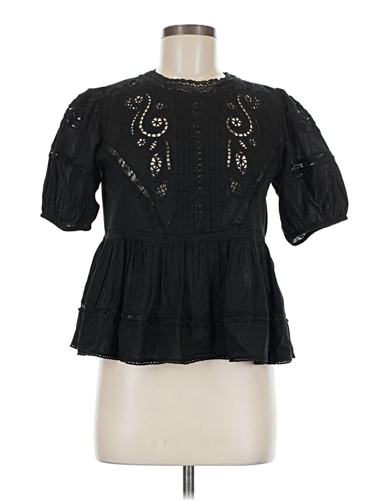 Zara Short Sleeve Blouse In Black