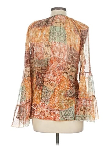 Jade by Johnny Was Long Sleeve Silk Top (view 2)