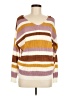 Love J 100% Acrylic Stripes Brown Pullover Sweater Size M - photo 1