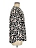 Talbots 100% Polyester Animal Print Black Long Sleeve Blouse Size M - photo 4