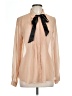 Iris Basic 100% Polyester Tan Long Sleeve Blouse Size L - photo 1