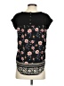Rewind 100% Polyester Floral Black Short Sleeve T-Shirt Size S - photo 2