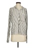 Modern Works Stripes Ivory Long Sleeve Blouse Size S - photo 1