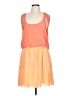 BCBGeneration 100% Rayon Color Block Orange Casual Dress Size L - photo 1