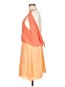 BCBGeneration 100% Rayon Color Block Orange Casual Dress Size L - photo 5