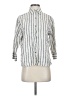 Chico's 100% Linen Stripes Ivory 3/4 Sleeve Button-Down Shirt Size Sm (0) - photo 1