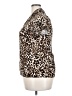 California Waves Animal Print Brown Short Sleeve Blouse Size 2X - photo 5