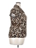 California Waves Animal Print Brown Short Sleeve Blouse Size 2X - photo 4