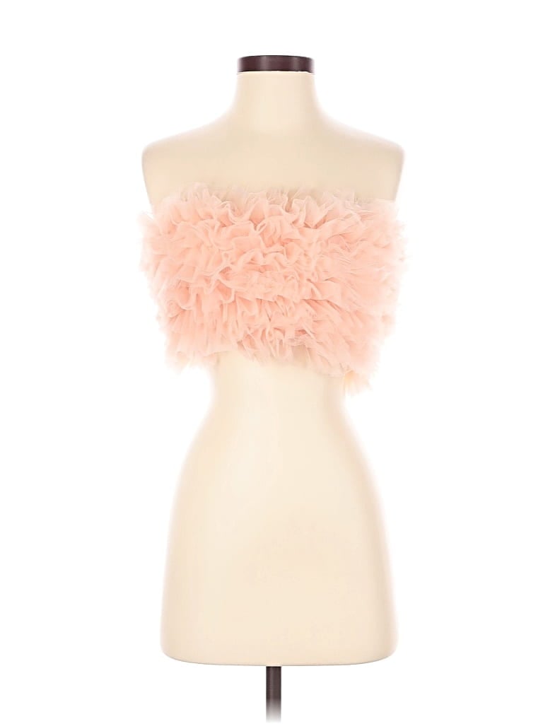 Zara Tube Top Pink Strapless Neckline Tops