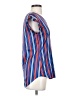 Express Stripes Blue Short Sleeve Blouse Size XS - photo 4