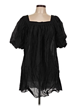 Blouse H&M Femme Noire Sheer - Taille 2 - Manches Courtes - Style Tunique