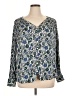 Lane Bryant 100% Polyester Blue Long Sleeve Blouse Size 14 - 16 Plus - photo 1