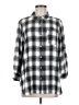 Intro Plaid Silver 3/4 Sleeve Button-Down Shirt Size M - photo 1