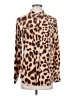 Equipment 100% Silk Animal Print Brown Long Sleeve Silk Top Size S - photo 1