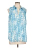Etcetera 100% Polyester Blue Sleeveless Blouse Size 12 - photo 1