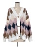 Shein 100% Polyester Argyle White Cardigan Size 6 - photo 1