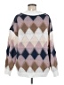 Shein 100% Polyester Argyle White Cardigan Size 6 - photo 2
