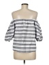 1.State 100% Cotton Stripes Gray 3/4 Sleeve Blouse Size M - photo 2