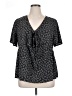 Shein Curve 100% Polyester Black Short Sleeve Blouse Size 0X - photo 1