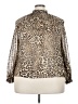 Unbranded Animal Print Brown Long Sleeve Blouse Size 24 (estimated) - photo 1