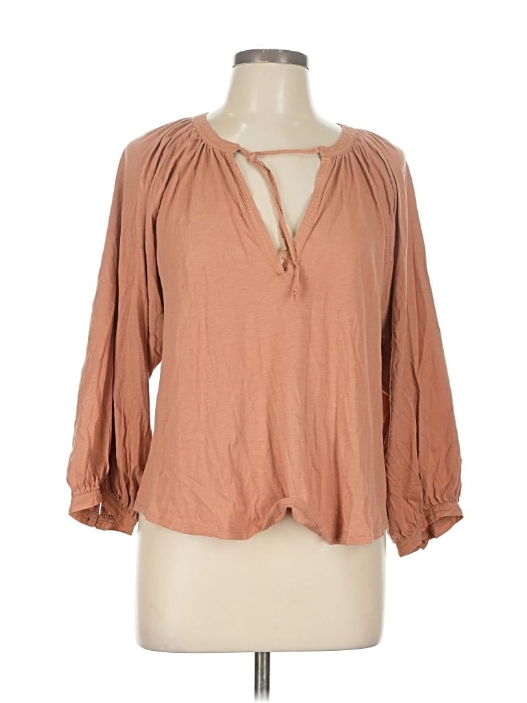 Pre-owned Nation Ltd 3/4 Sleeve Blouse In Brown