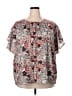 Unbranded 100% Polyester Gray Short Sleeve Blouse Size 4X - photo 1