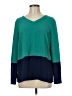 Cremieux Color Block Teal Long Sleeve Top Size M - photo 1