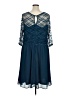 Unbranded 100% Polyamide Blue Teal Cocktail Dress Size 24 waist - photo 2