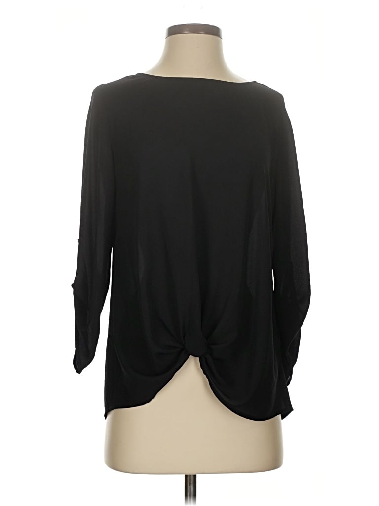 Pre-owned Pink Republic Long Sleeve Top Black Keyhole Neckline Tops