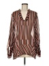 CAbi 100% Polyester Stripes Brown Long Sleeve Blouse Size M - photo 1