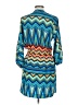 Veronica M. Chevron-herringbone Blue Casual Dress Size L - photo 2