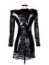 L'Agence 100% Polyester Metallic Black Cocktail Dress Size XL (4) - photo 2