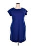 Simplee Solid Blue Casual Dress Size 2X - photo 1