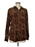 Nine West 100% Polyester Animal Print Brown Long Sleeve Blouse Size M - photo 1