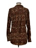 Nine West 100% Polyester Animal Print Brown Long Sleeve Blouse Size M - photo 2