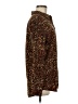 Nine West 100% Polyester Animal Print Brown Long Sleeve Blouse Size M - photo 4