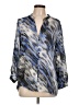 Parker Animal Print Blue Long Sleeve Blouse Size L - photo 1