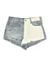 Sincerely Jules 100% Cotton Color Block Blue Denim Shorts Size 28 waist - photo 1