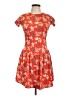 Assorted Brands Print Orange Casual Dress Size 12 - photo 1