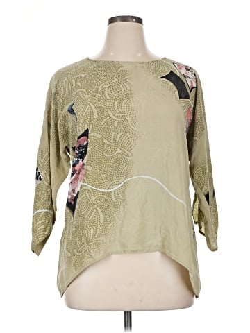 Citron 3/4 Sleeve Silk Top (view 1)