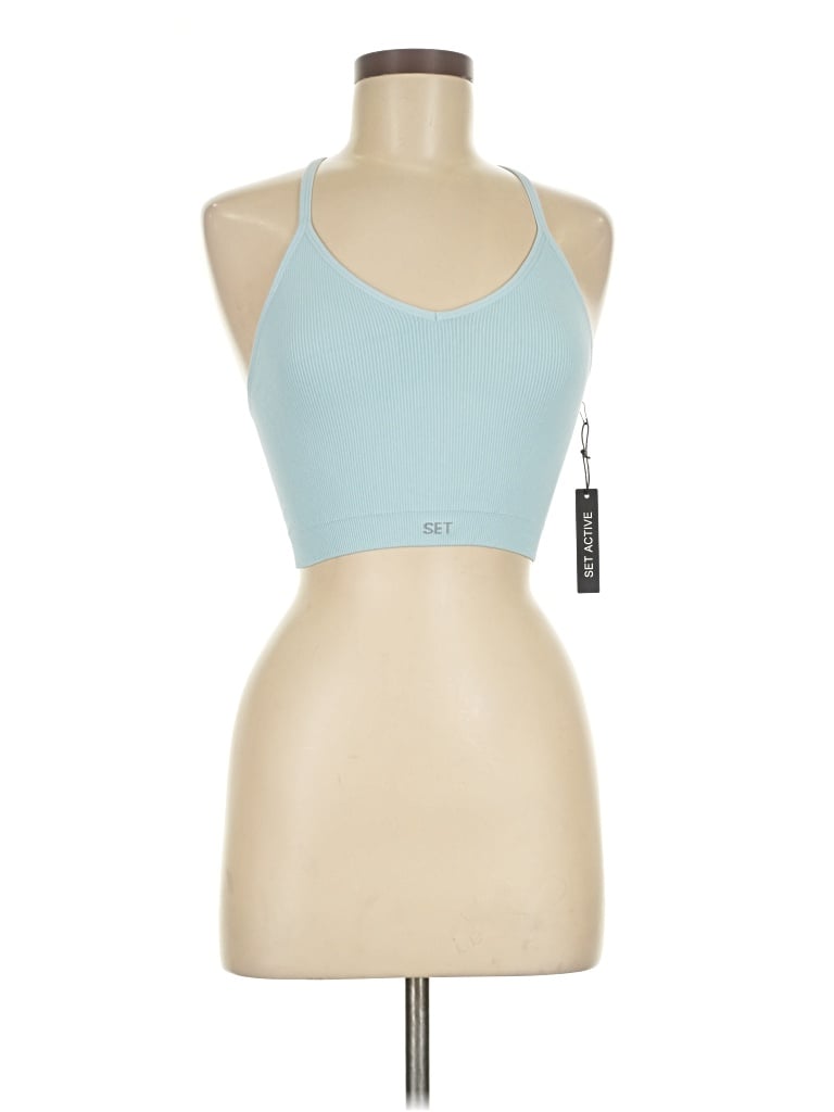 Pre-owned Set Active Tank Top Blue Halter Neckline Tops