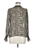 Molly Bracken 100% Polyester Animal Print Silver Long Sleeve Blouse Size M - photo 1